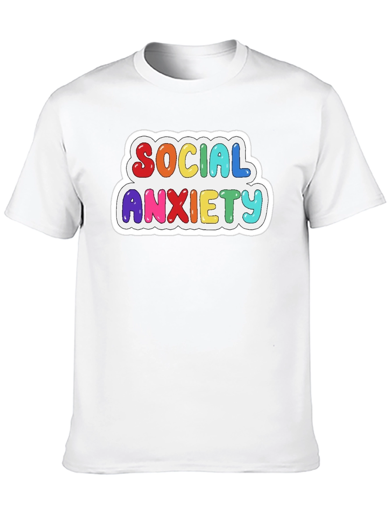 Social Anxiety Rainbow Graphic T-Shirt