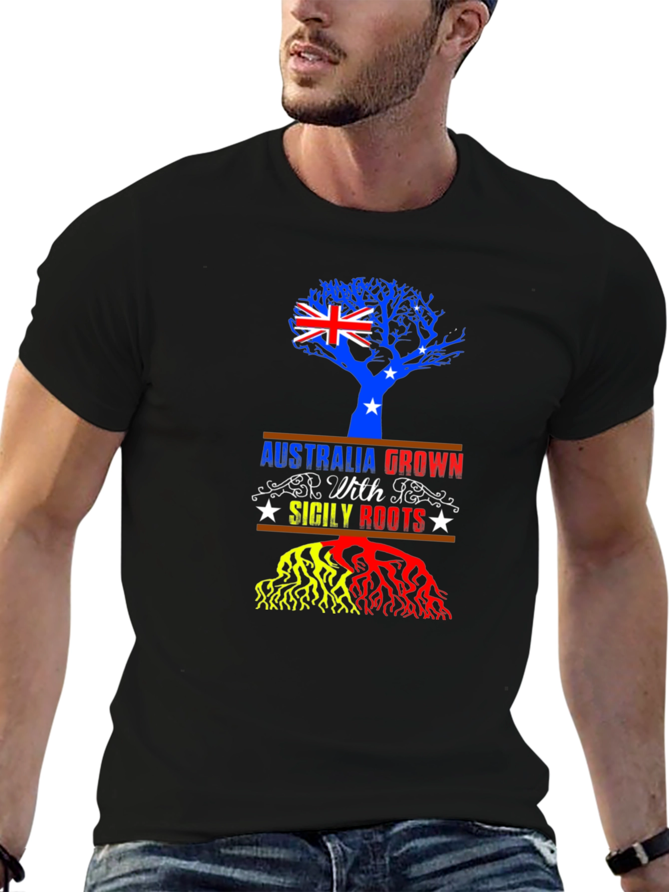 Australia Sicily Roots Graphic T-Shirt