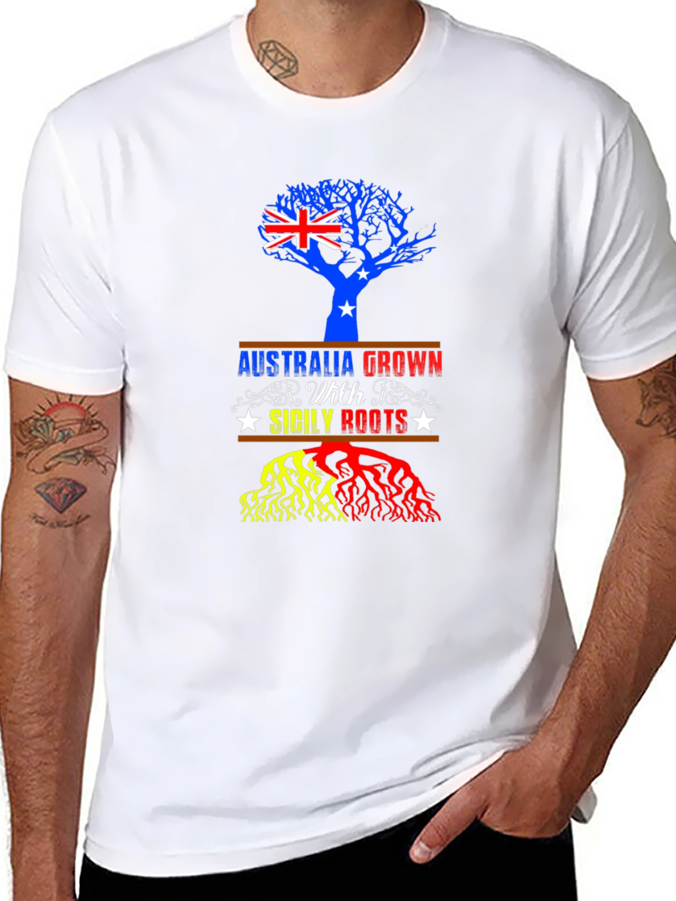 Australia Sicily Roots Graphic T-Shirt