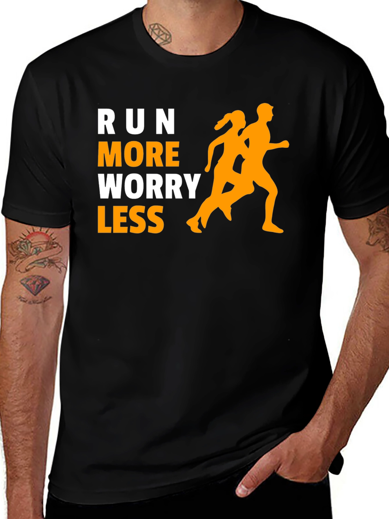 Run More Worry Less Graphic Tee