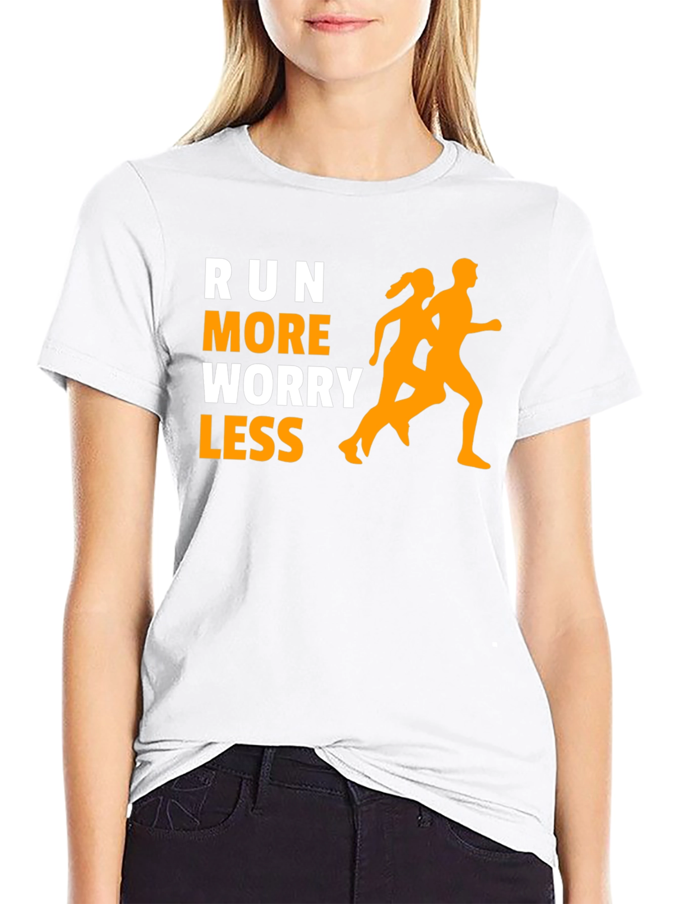 Run More Worry Less Graphic Tee