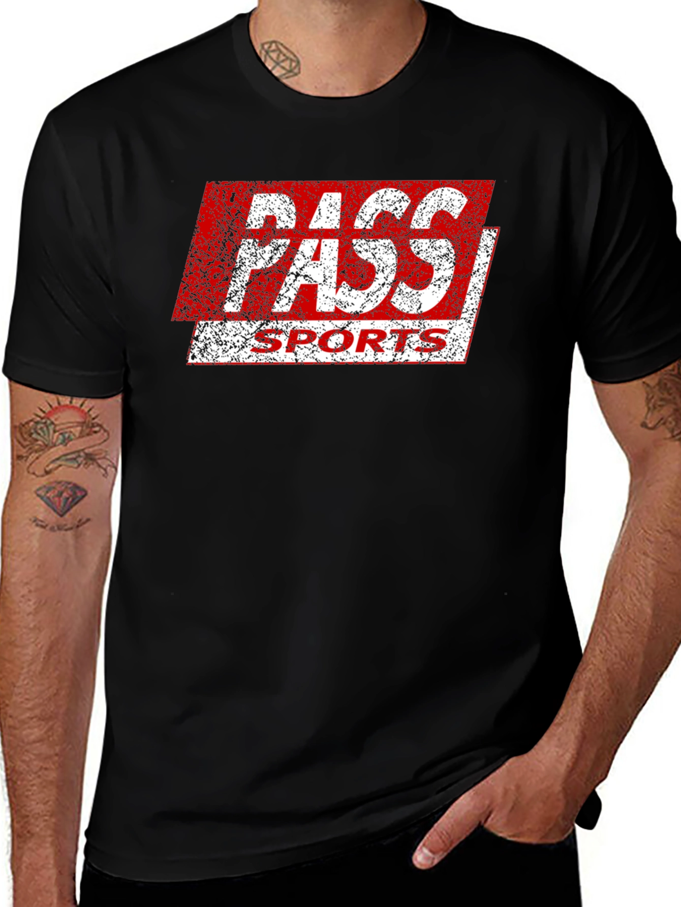 Pass Sports Graphic T-Shirt - Retro Style