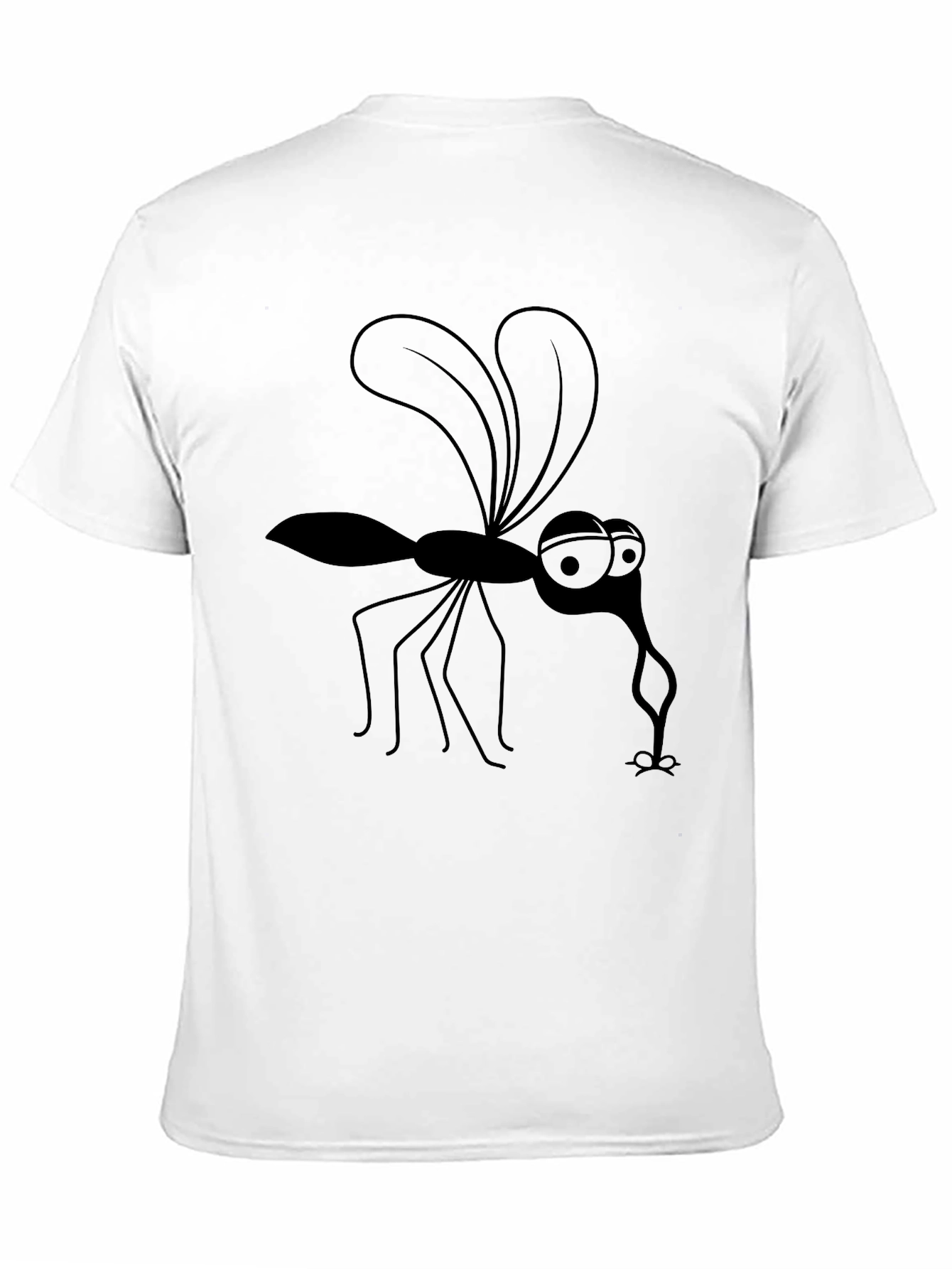Cartoon Mosquito Graphic Tee - Black