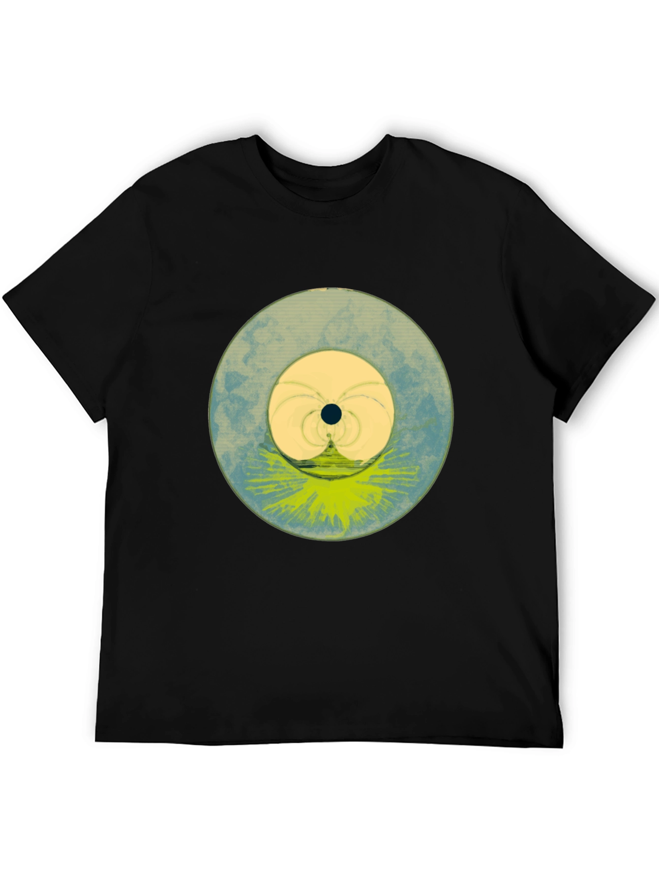 Abstract Circle Graphic Black T-Shirt