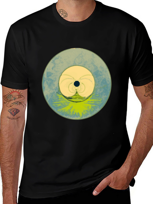 Abstract Circle Graphic Black T-Shirt
