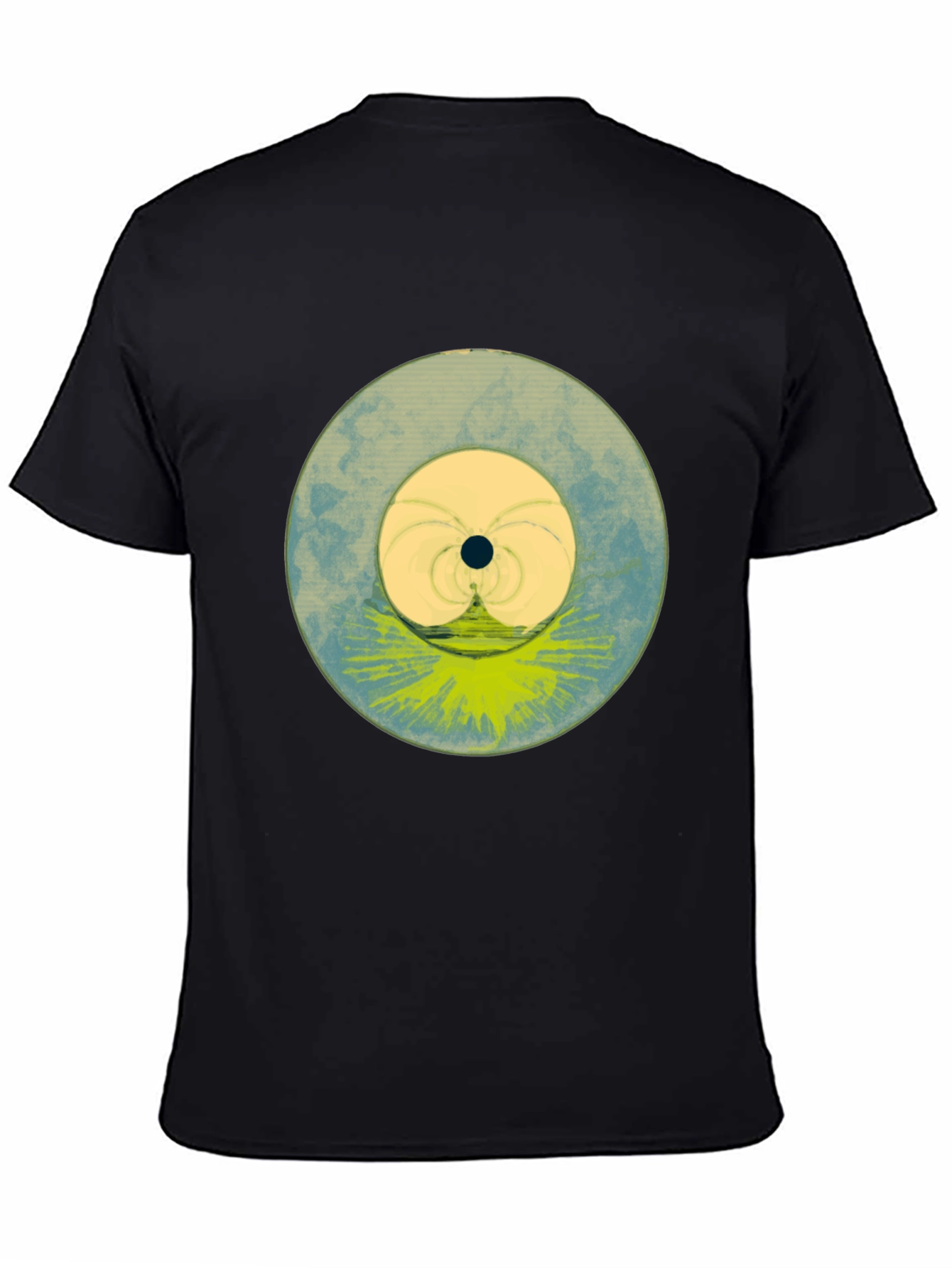 Abstract Circle Graphic Black T-Shirt