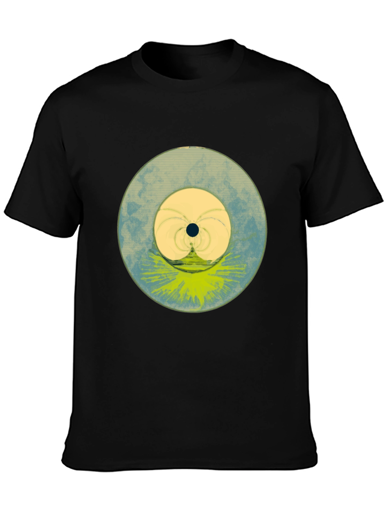 Abstract Circle Graphic Black T-Shirt