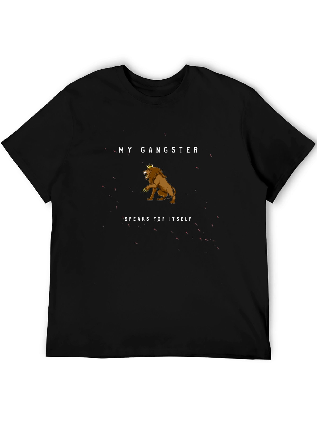 My Gangster Lion Graphic T-Shirt - Black