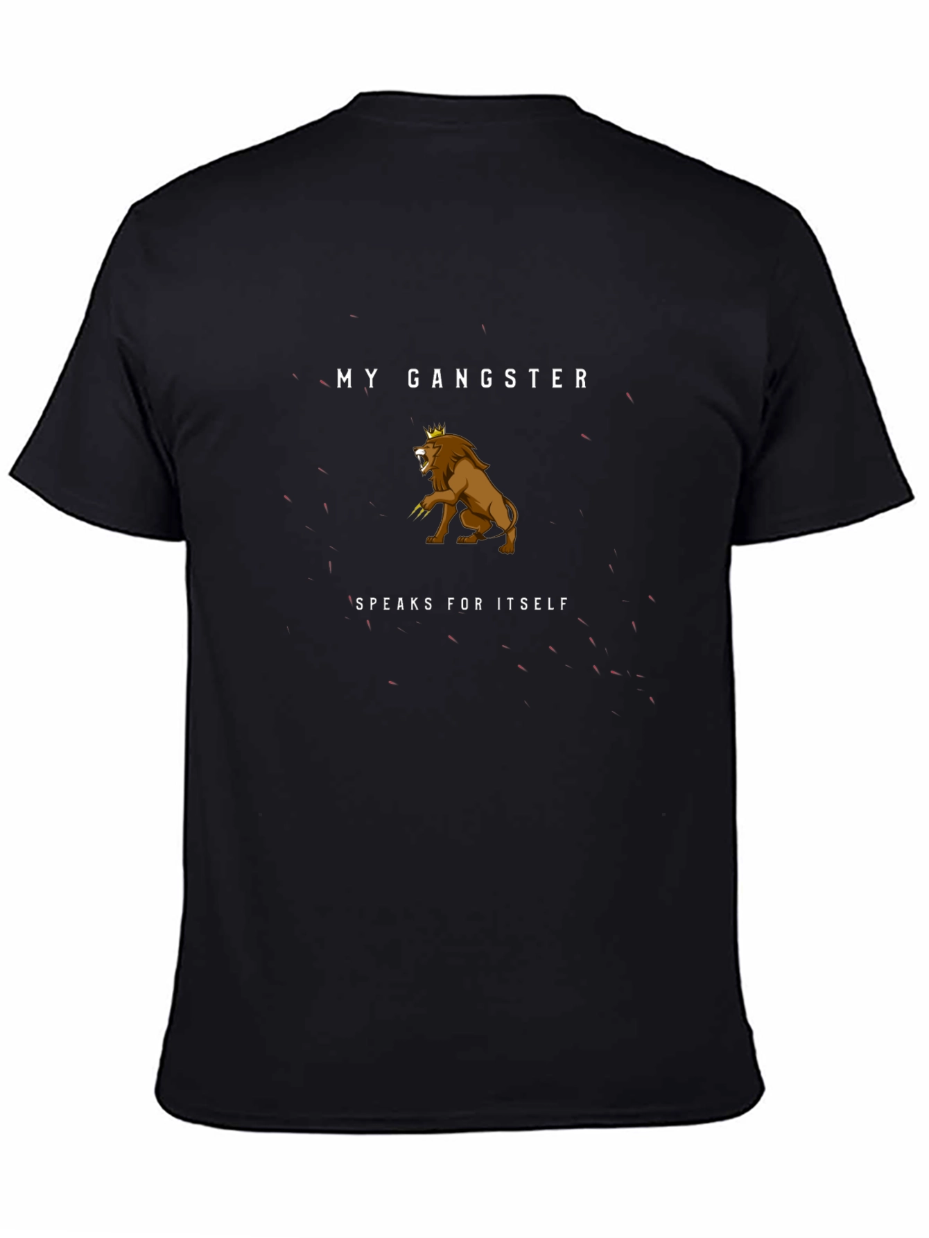 My Gangster Lion Graphic T-Shirt - Black