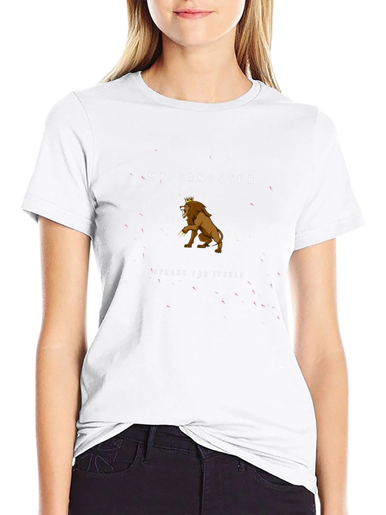 My Gangster Lion Graphic T-Shirt - Black