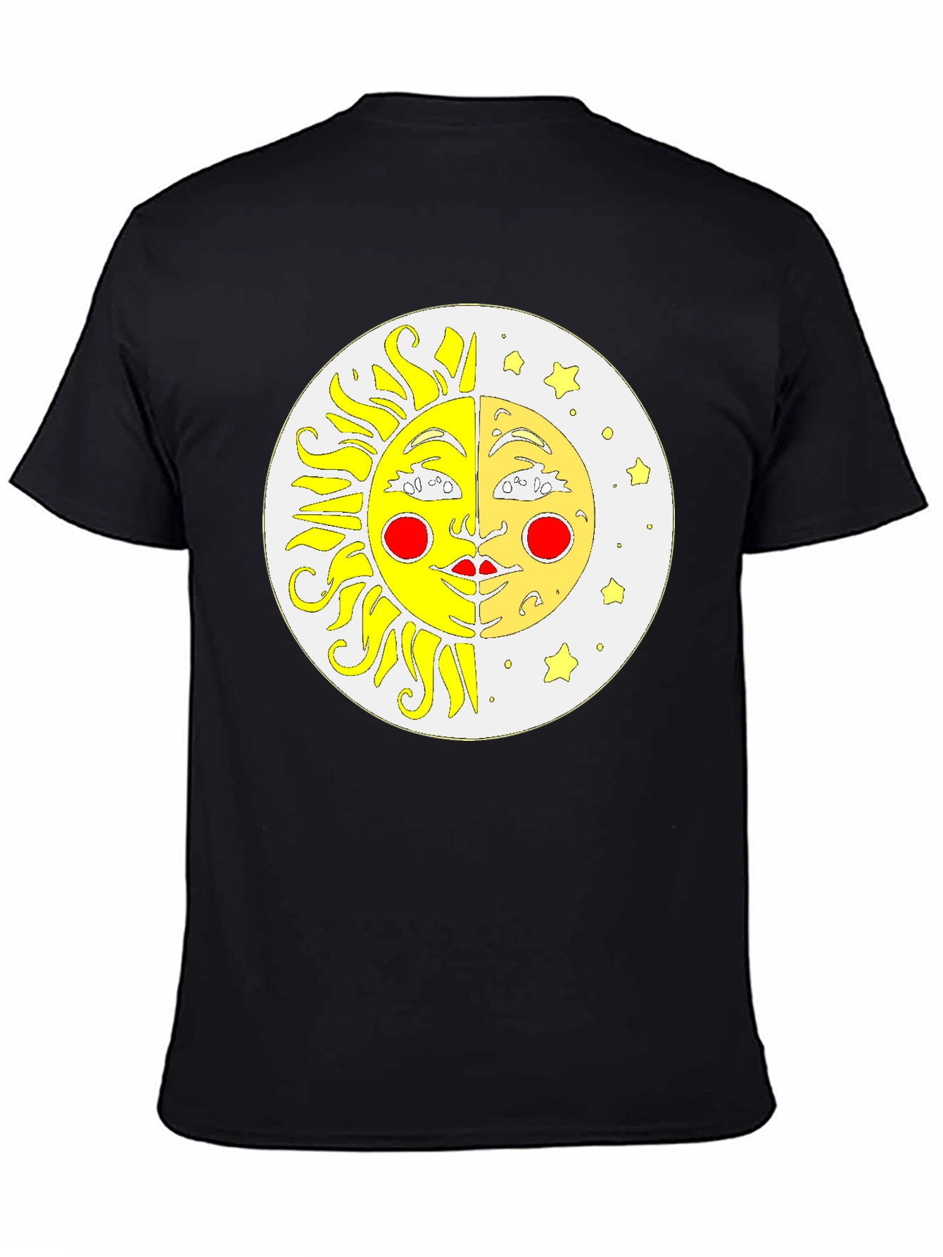 Celestial Sun and Moon Black T-Shirt