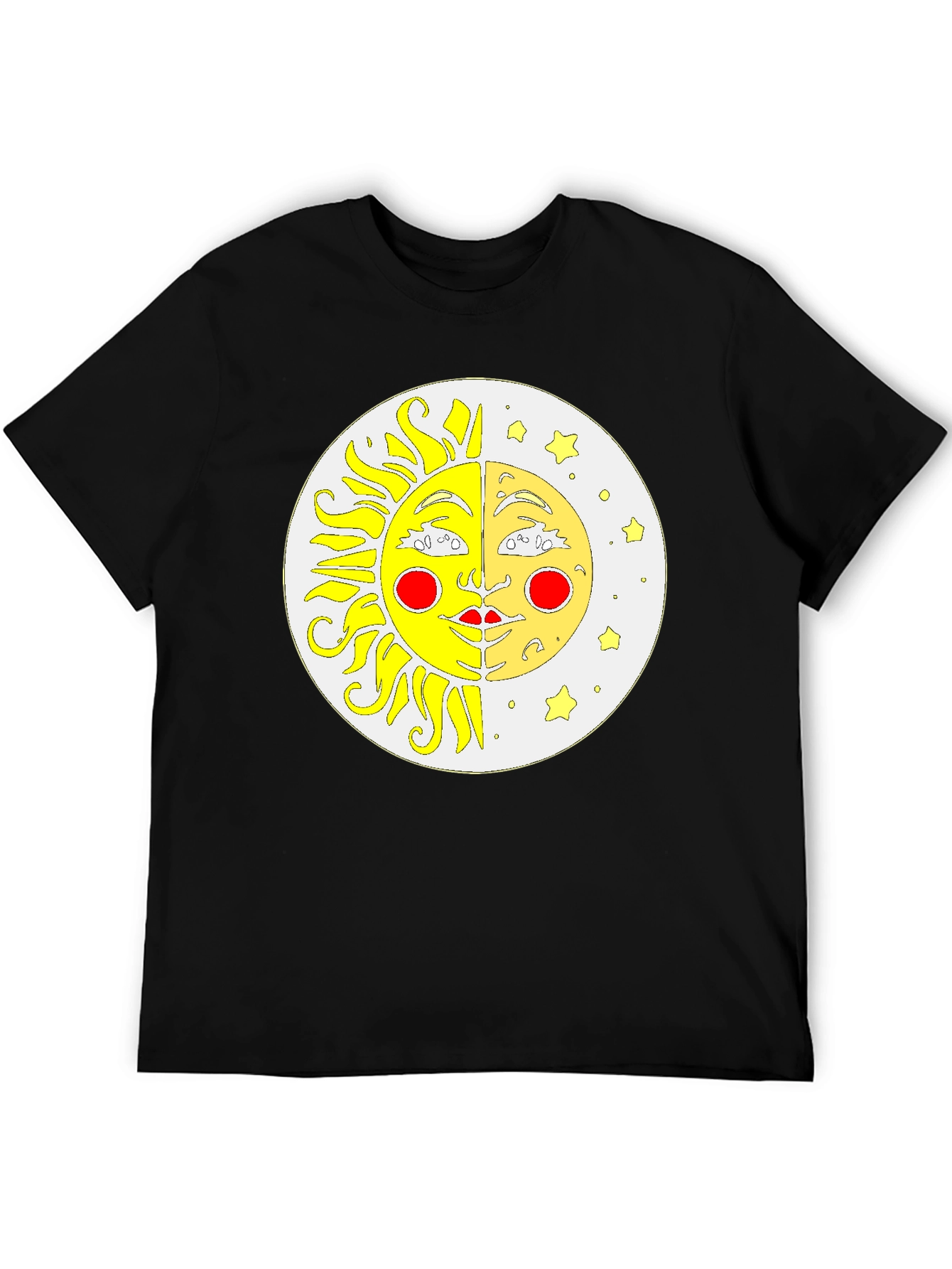 Celestial Sun and Moon Black T-Shirt