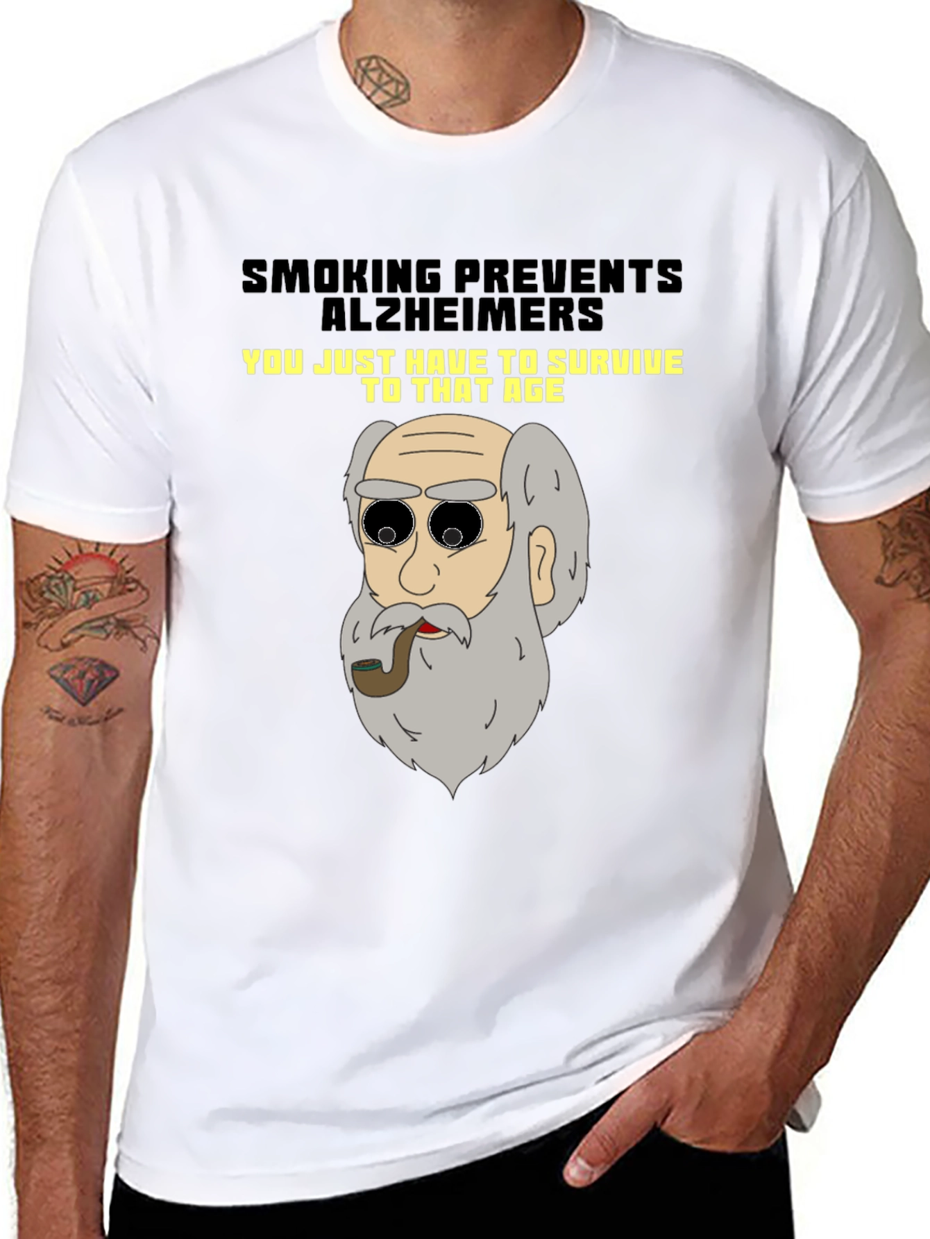 Smoking Prevents Alzheimers T-Shirt Funny Graphic Tee