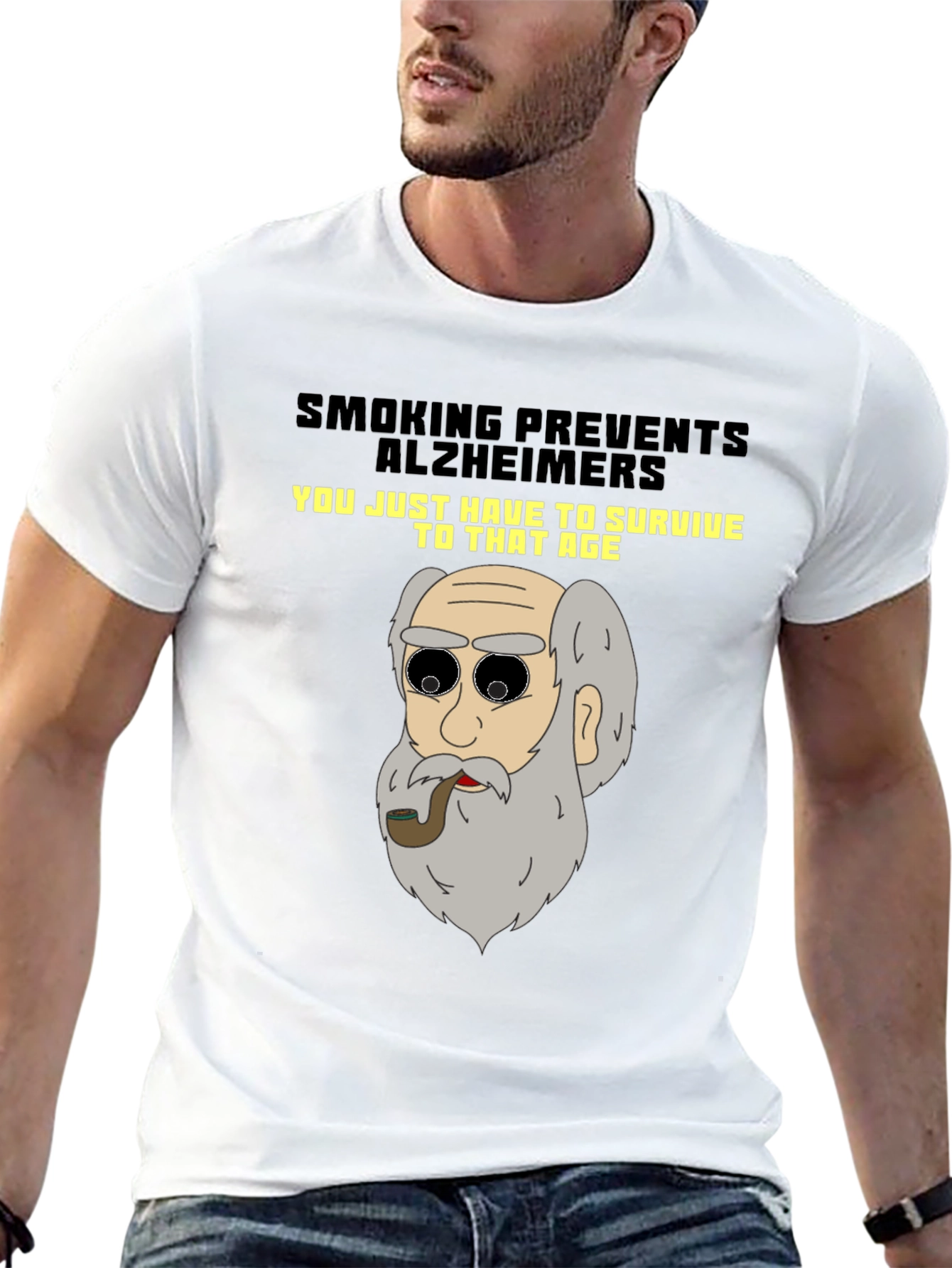 Smoking Prevents Alzheimers T-Shirt Funny Graphic Tee