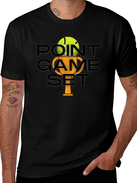 Point Game Set Graphic Tee - Tennis Lovers T-Shirt