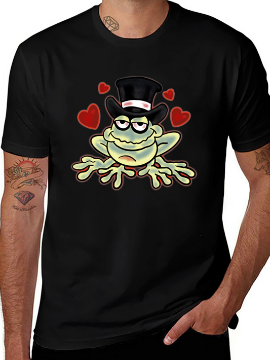 Top Hat Frog Graphic Tee - Novelty Cartoon Print T-Shirt