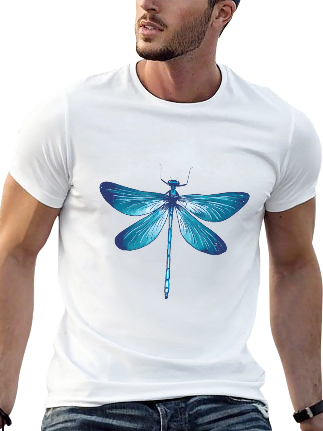 Dragonfly Graphic Tee - Stylish Black T-Shirt