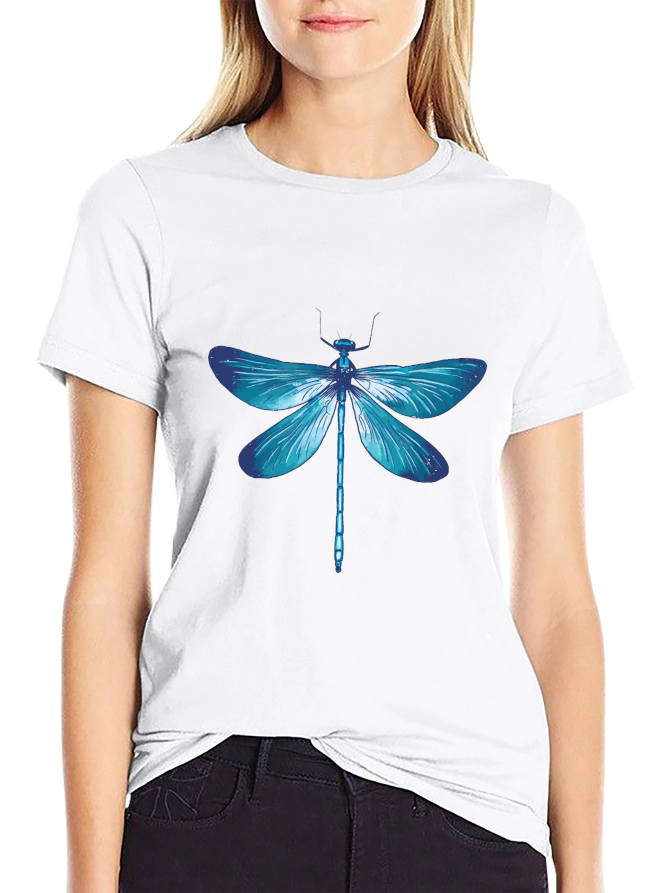 Dragonfly Graphic Tee - Stylish Black T-Shirt