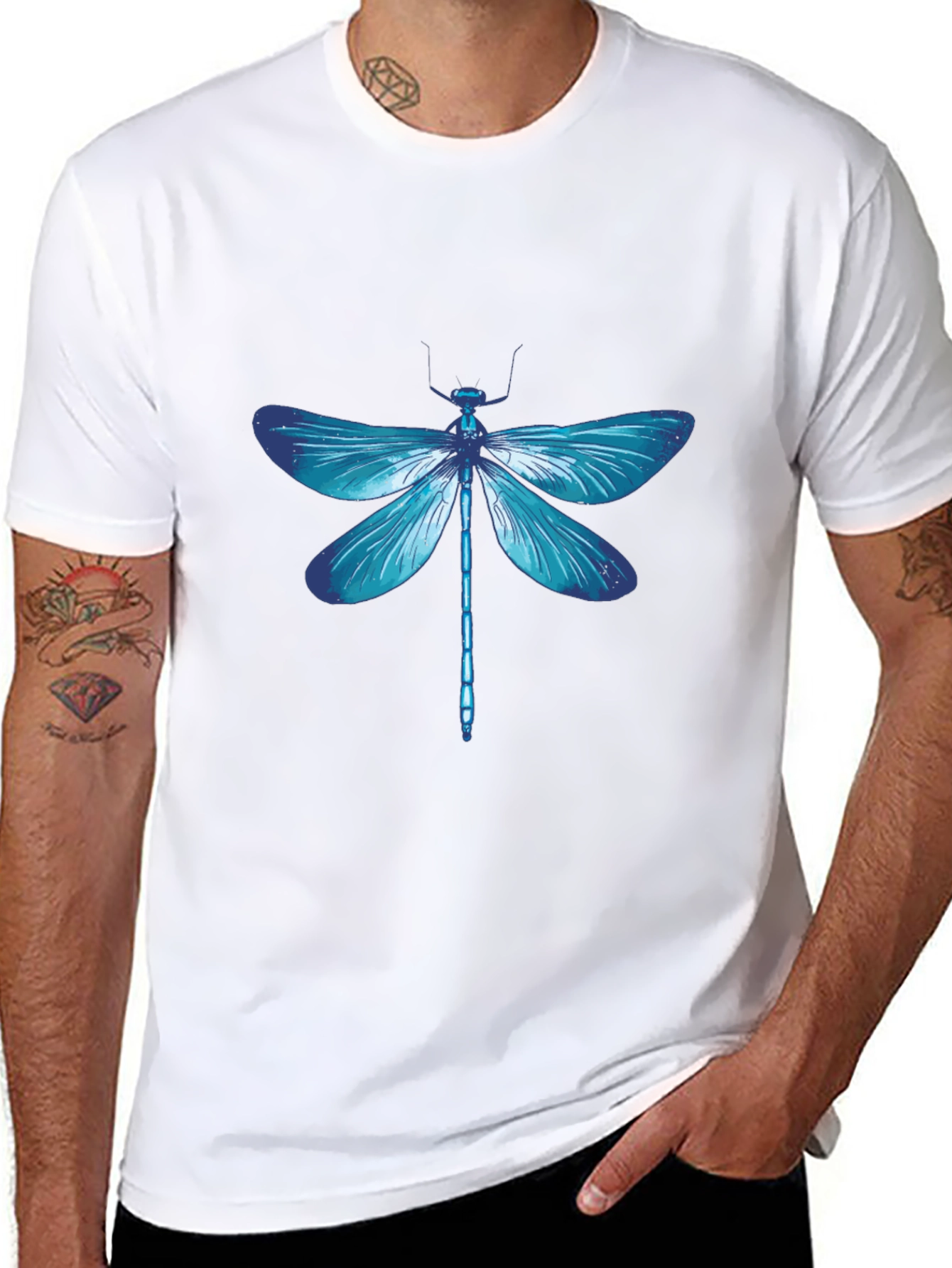 Dragonfly Graphic Tee - Stylish Black T-Shirt