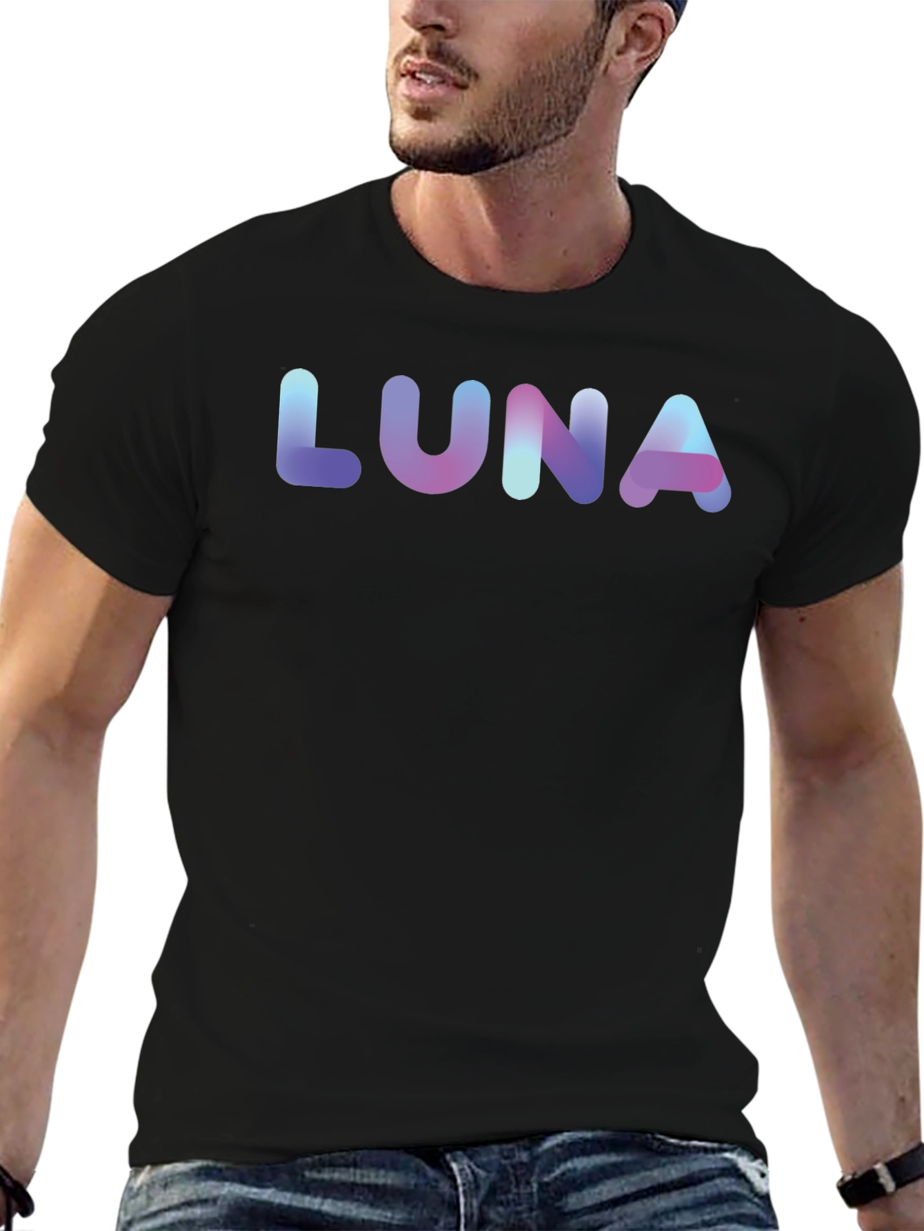 LUNA Gradient Graphic Black T-Shirt