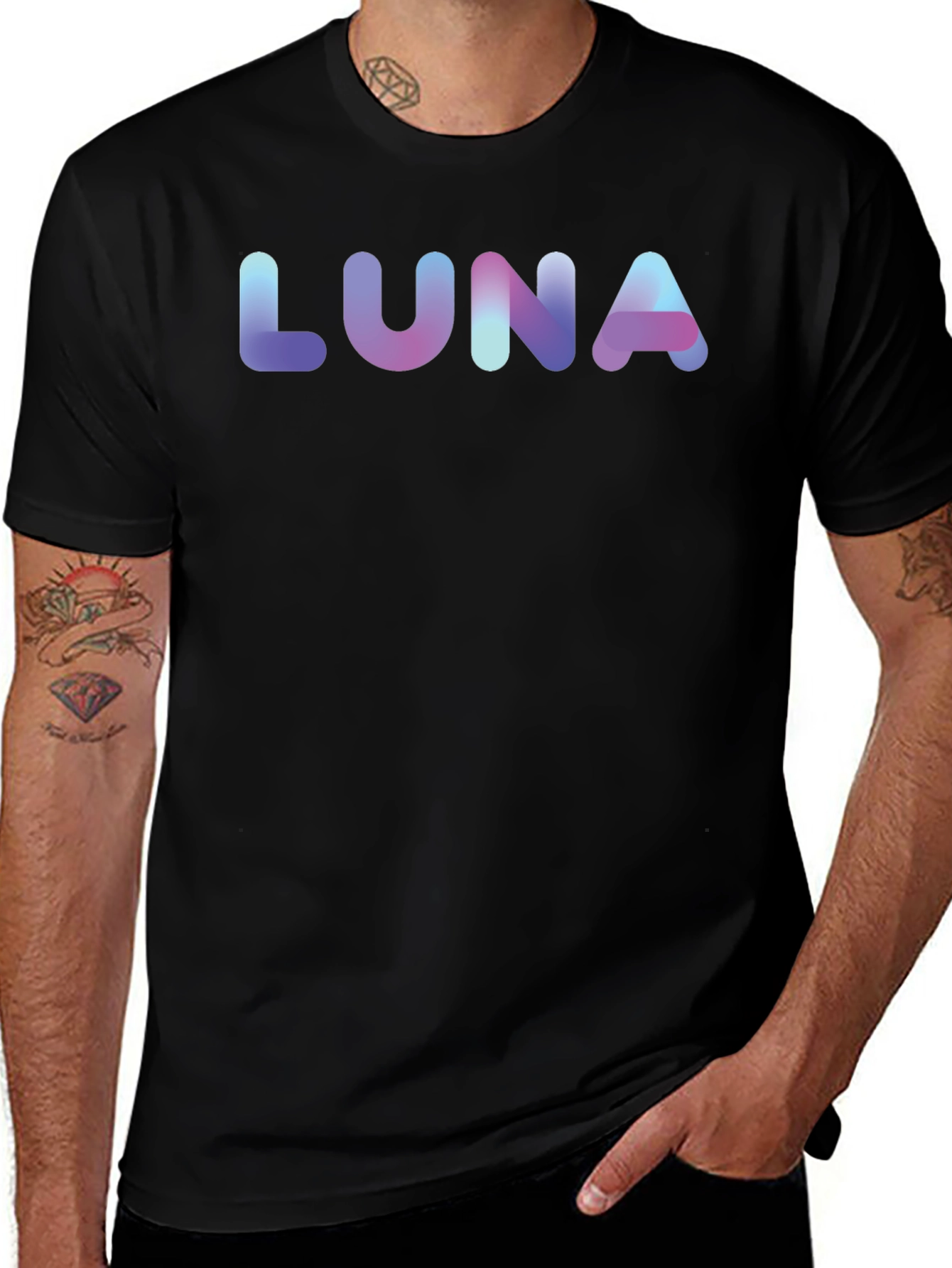 LUNA Gradient Graphic Black T-Shirt