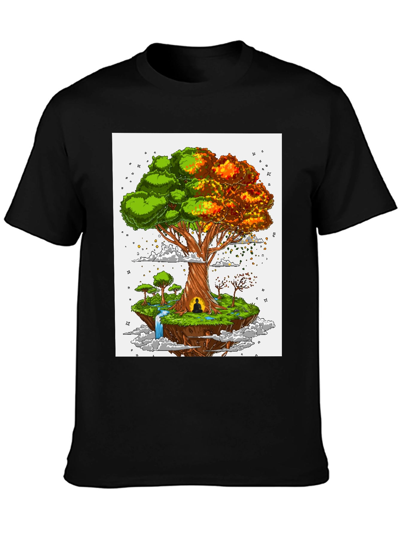 Nature Tree Floating Island Graphic T-Shirt