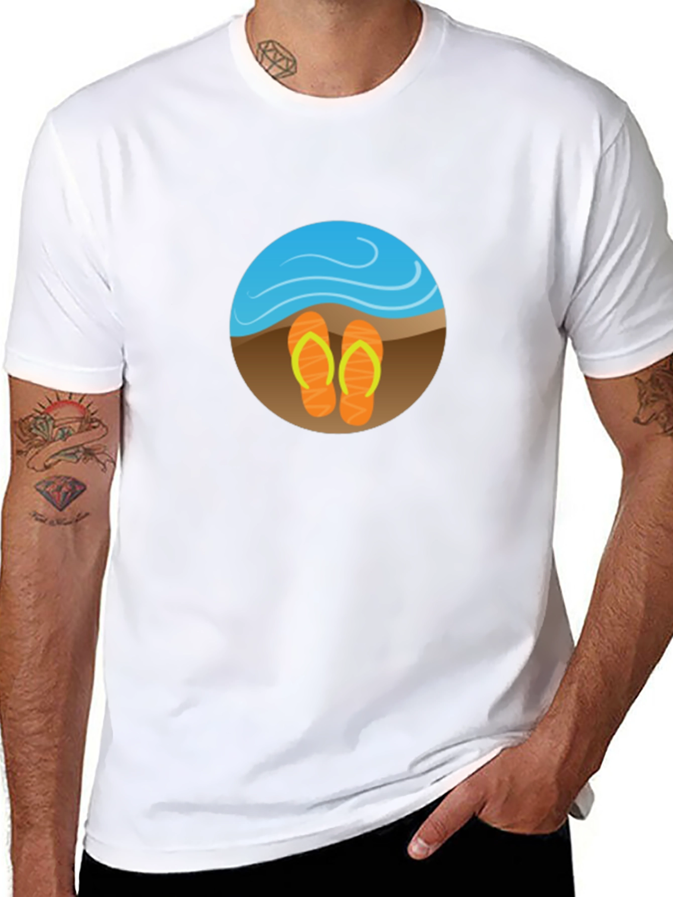 Beach Vibes Graphic Tee - Mens Black T-Shirt