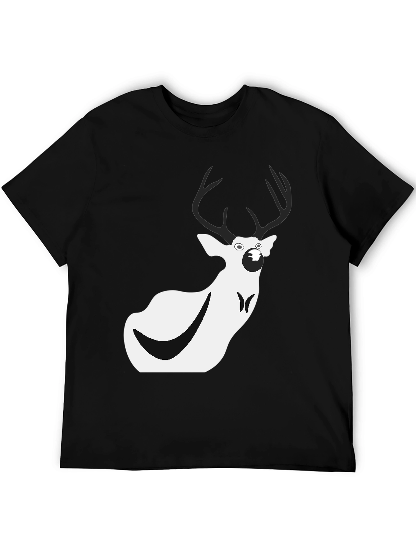 Funny Deer Graphic Tee - Mens Black T-Shirt