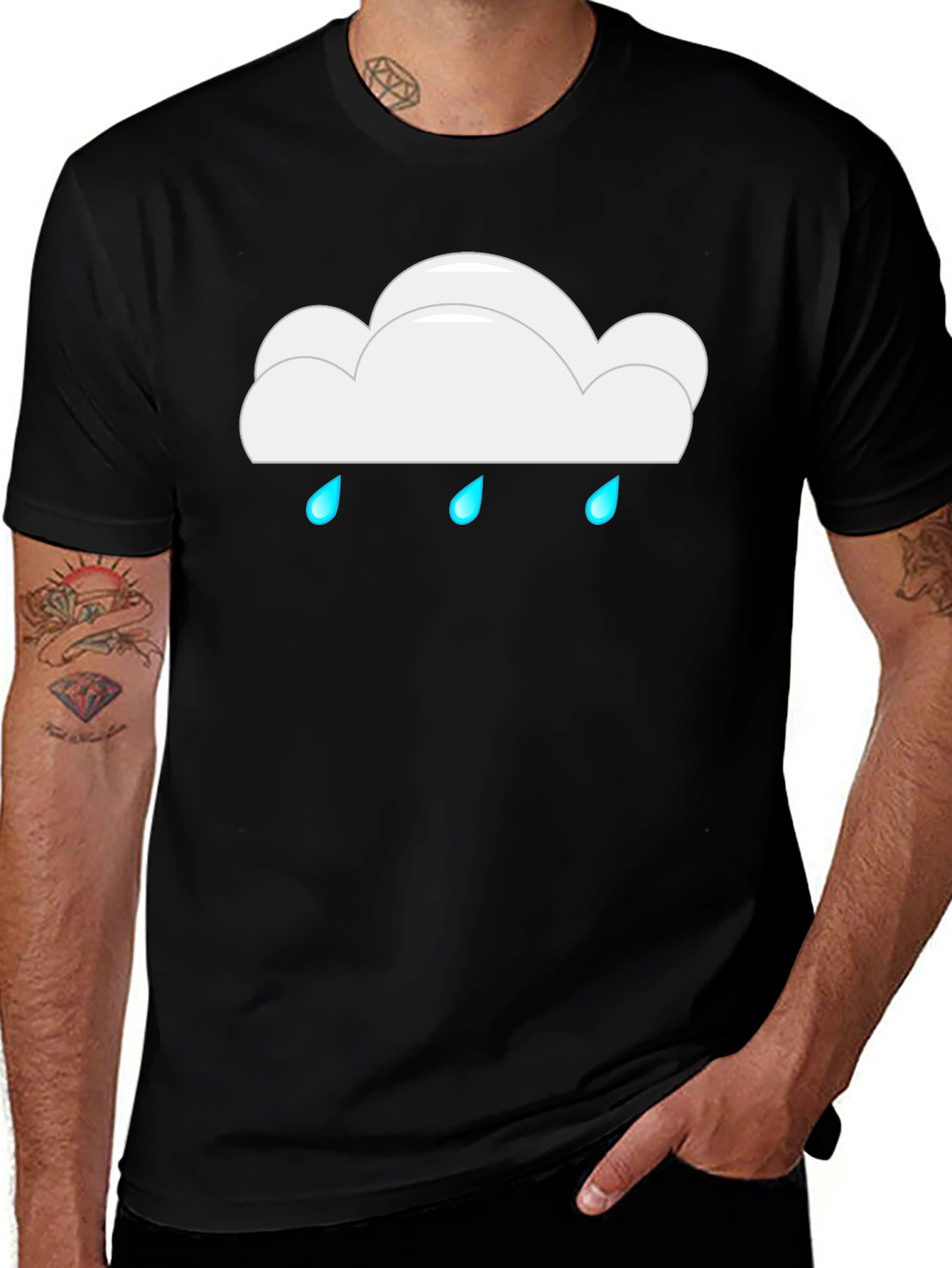 Rainy Cloud Black T-Shirt