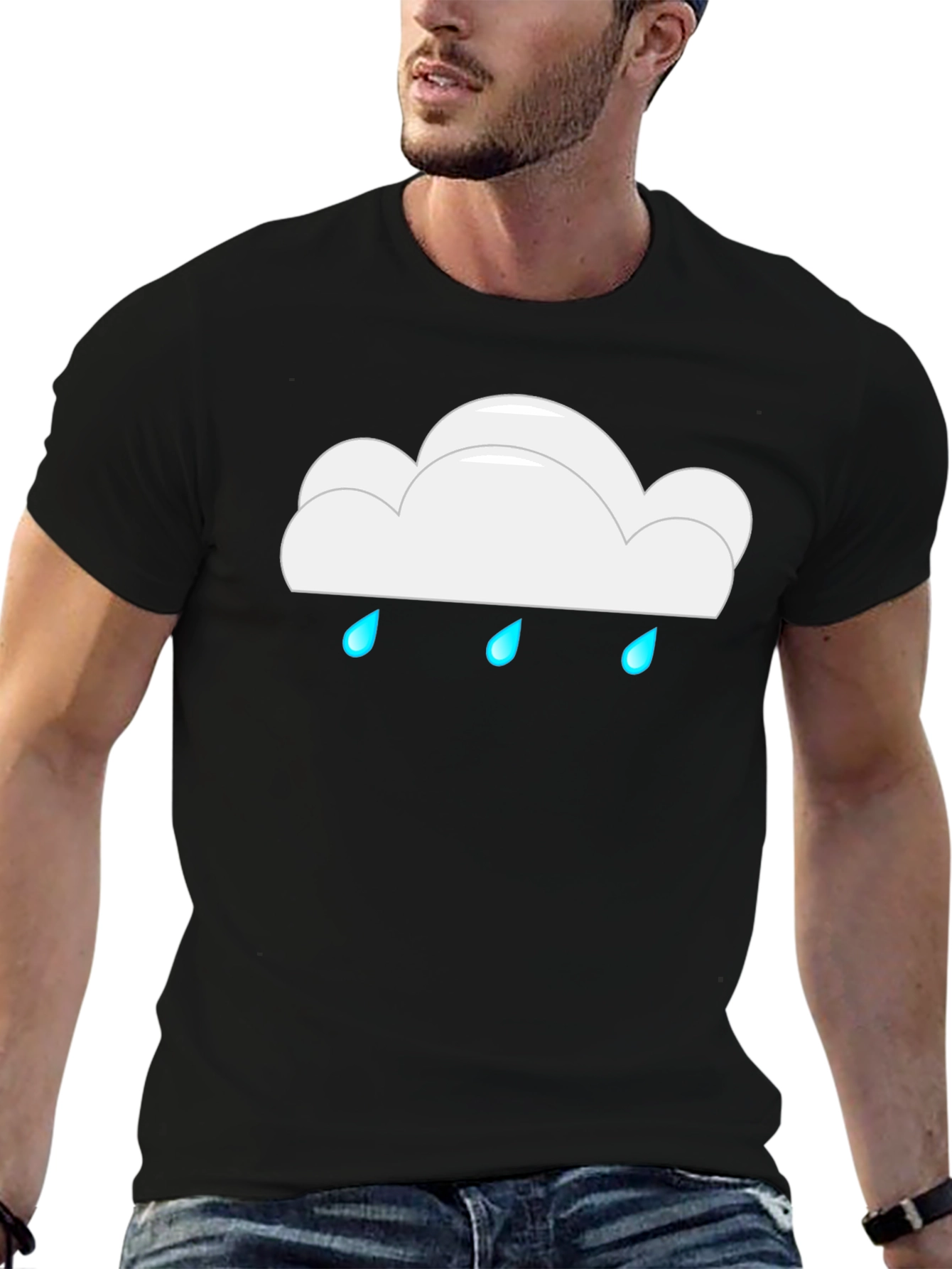 Rainy Cloud Black T-Shirt