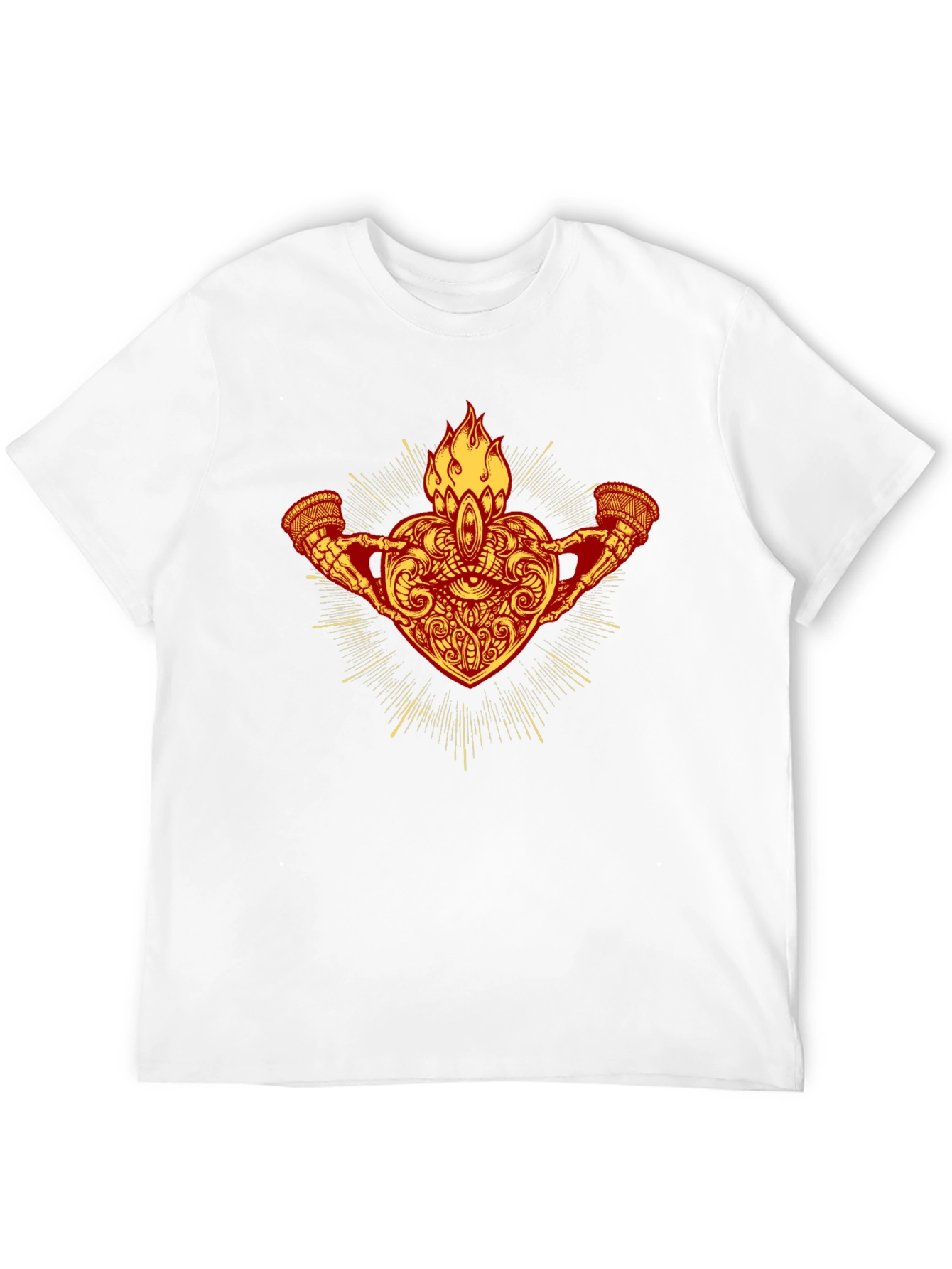 Flaming Heart Graphic T-Shirt - Unique Design