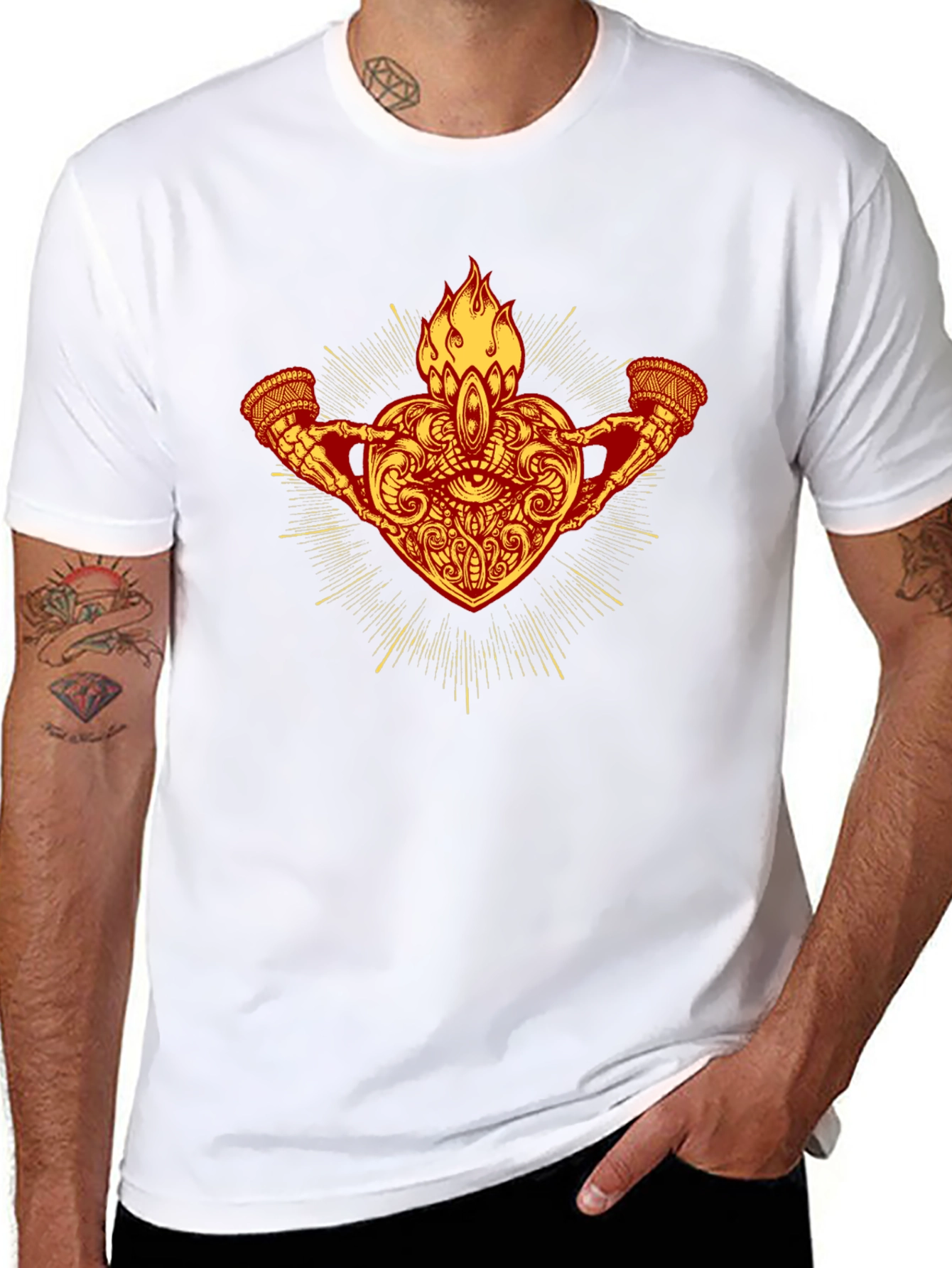 Flaming Heart Graphic T-Shirt - Unique Design