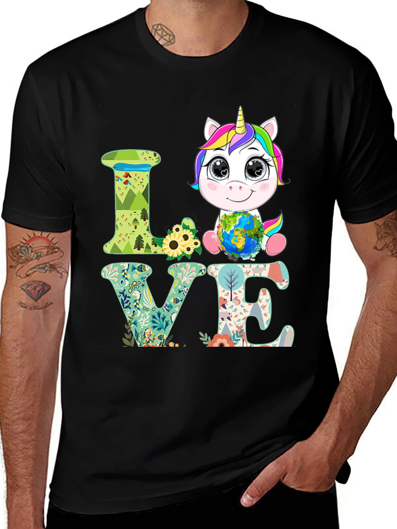 Unicorn Earth Love T-Shirt