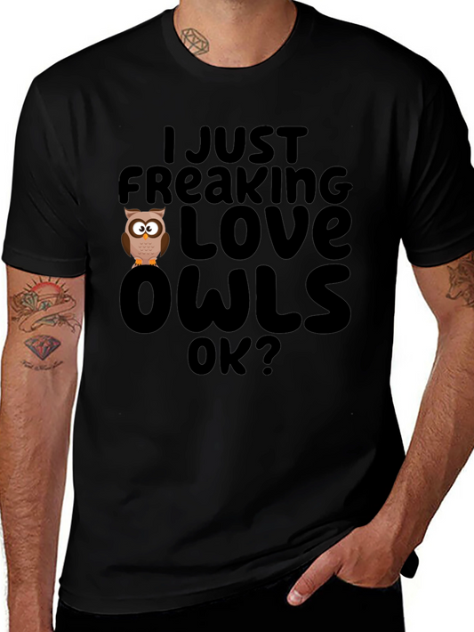 I Just Freaking Love Owls Black T-Shirt