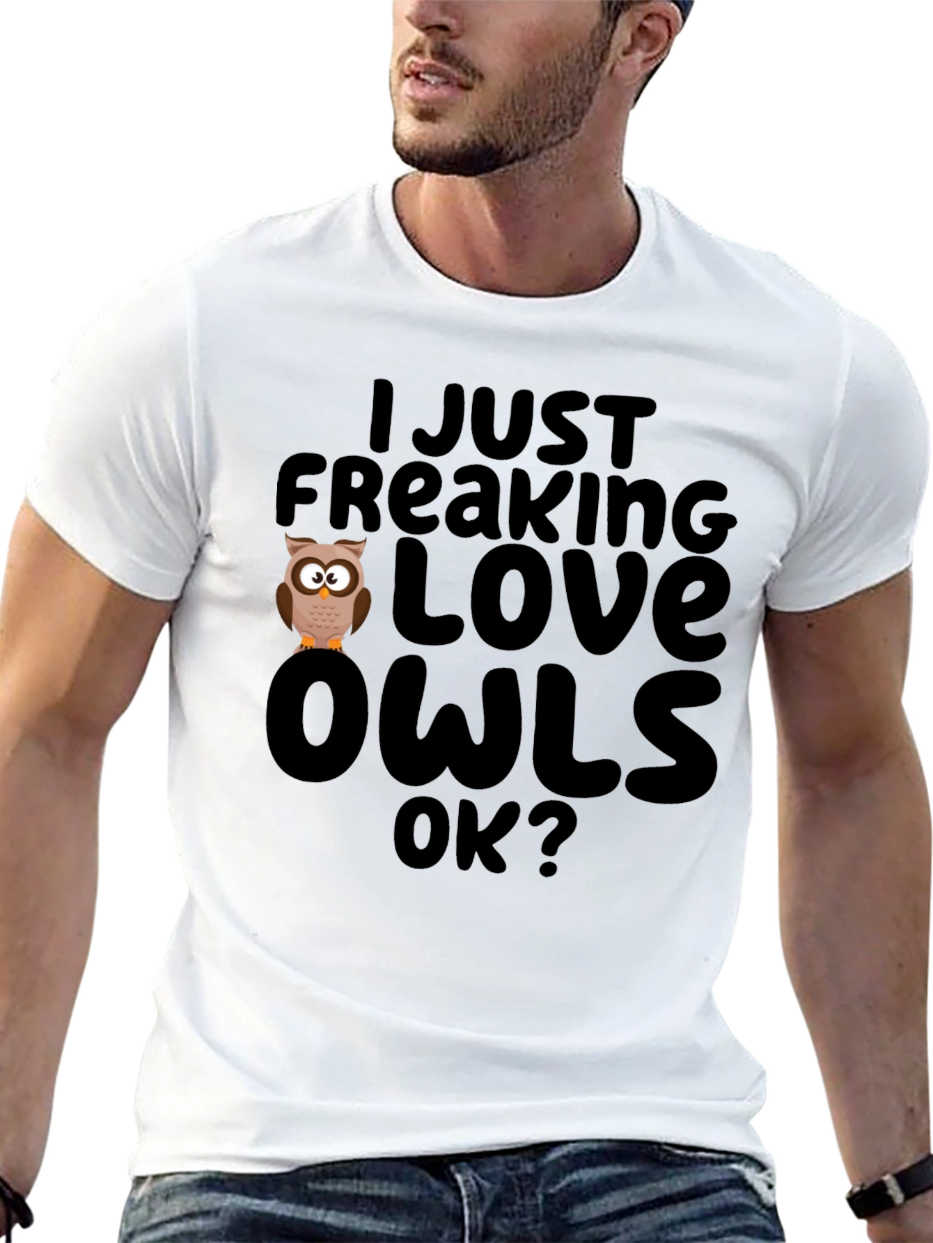 I Just Freaking Love Owls Black T-Shirt