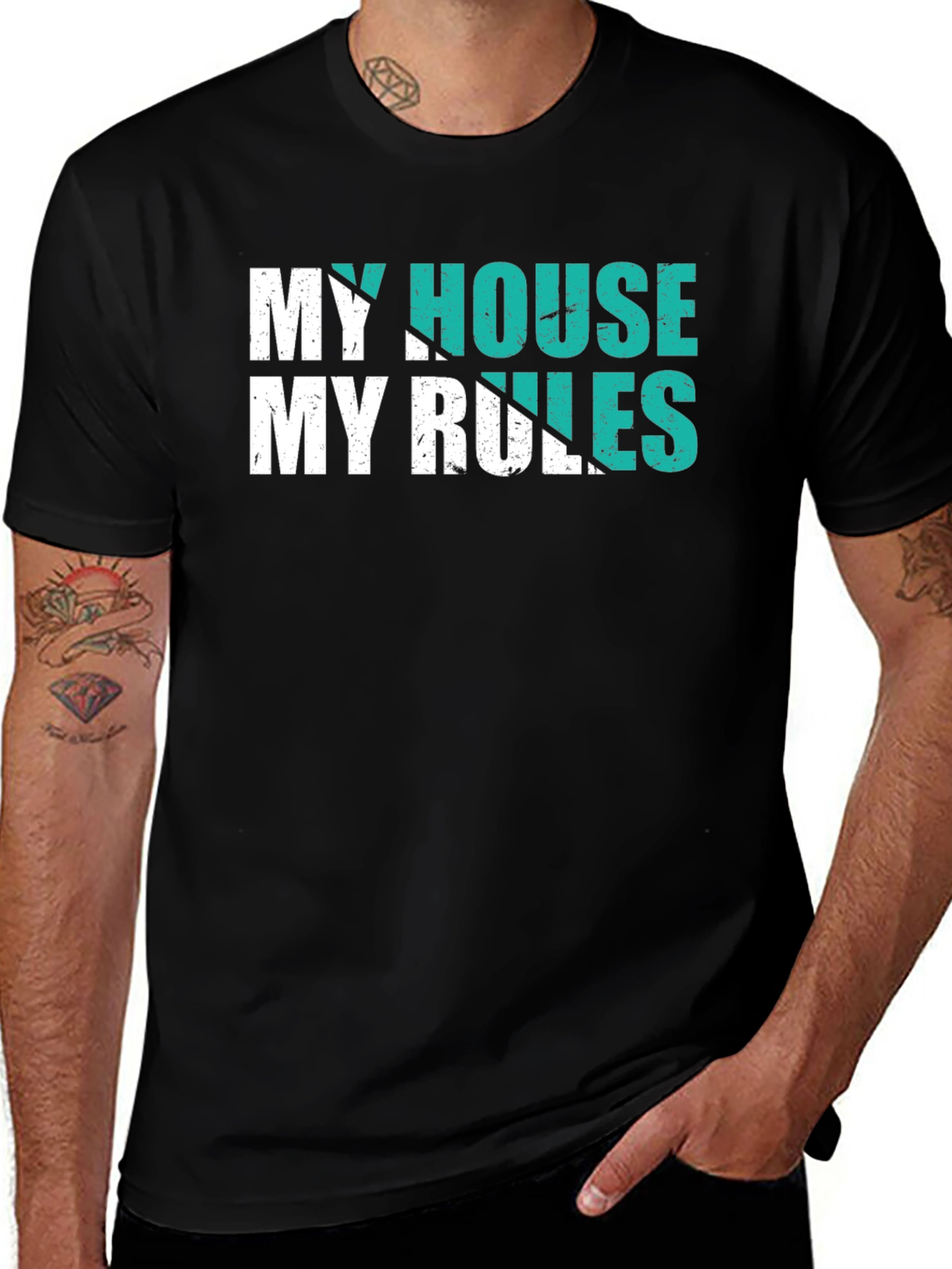 My House My Rules T-Shirt - Black Graphic Tee