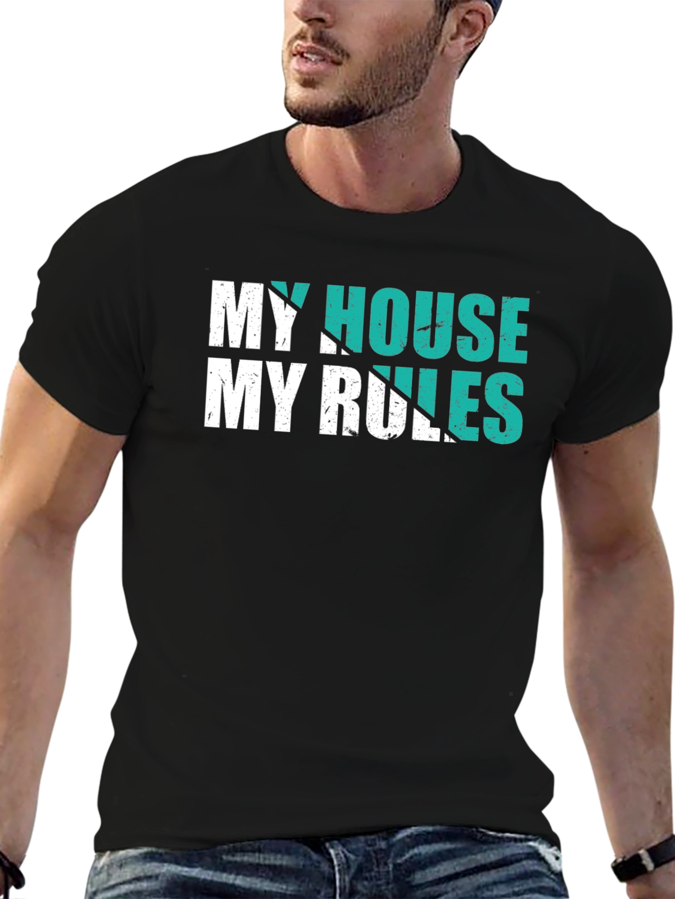 My House My Rules T-Shirt - Black Graphic Tee