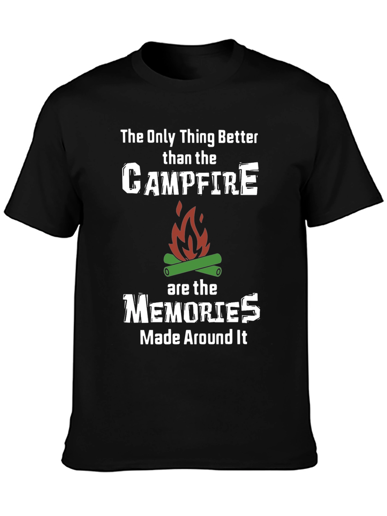 Campfire Memories Graphic T-Shirt - Black