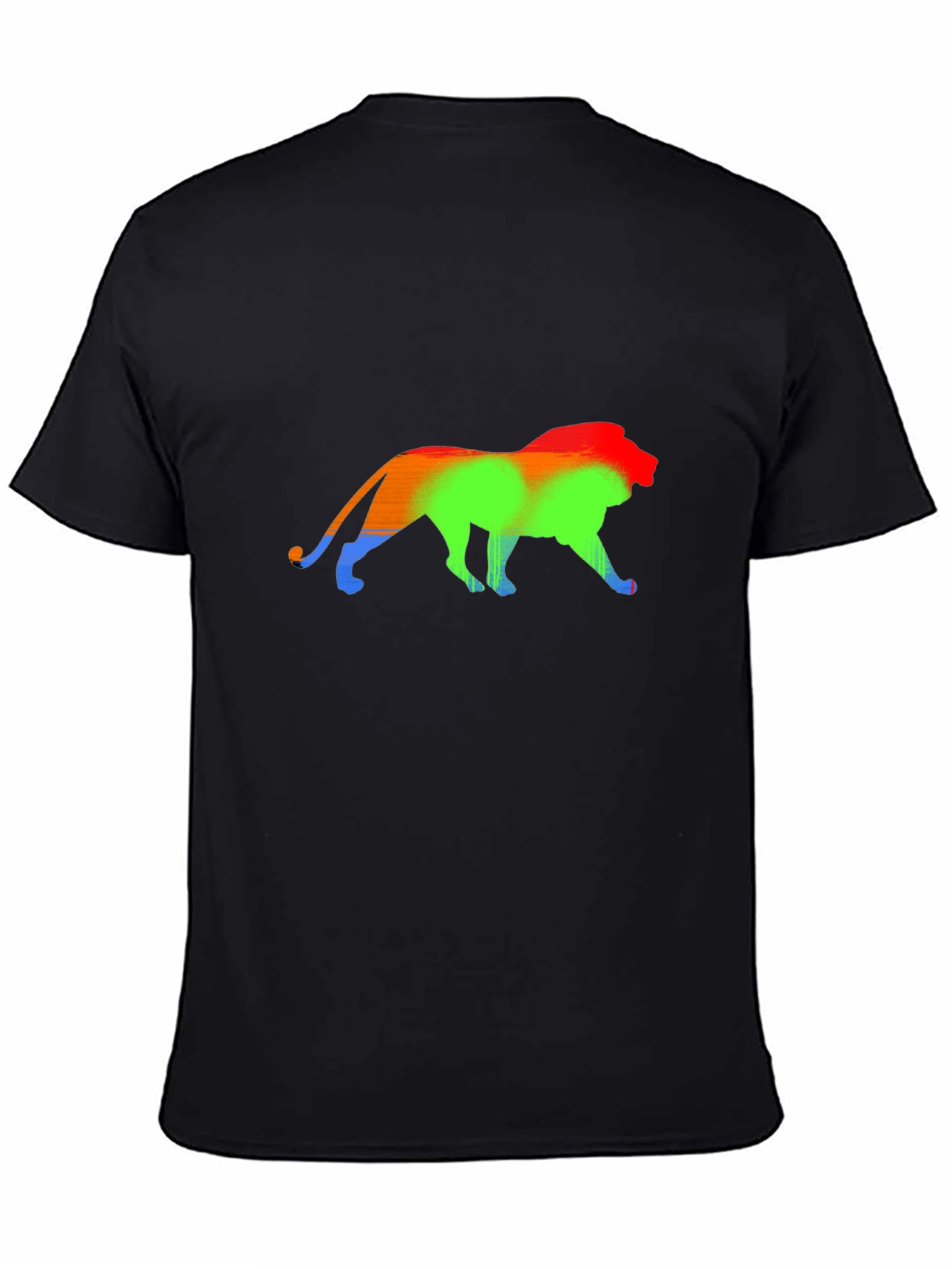 Rainbow Lion Graphic Black T-Shirt