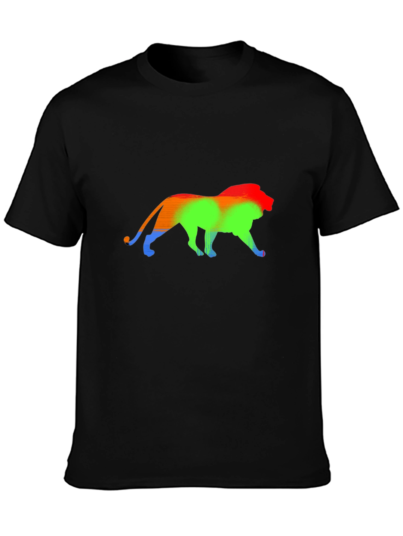 Rainbow Lion Graphic Black T-Shirt