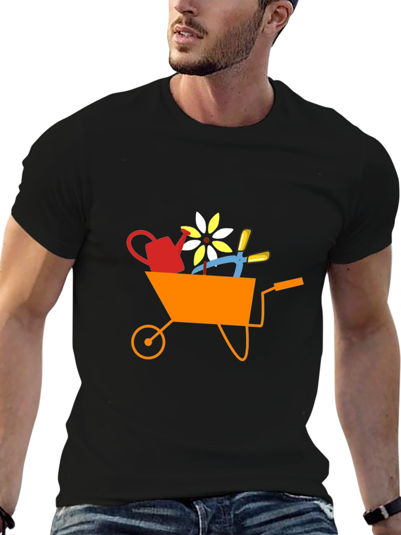 Gardening Wheelbarrow Graphic T-Shirt