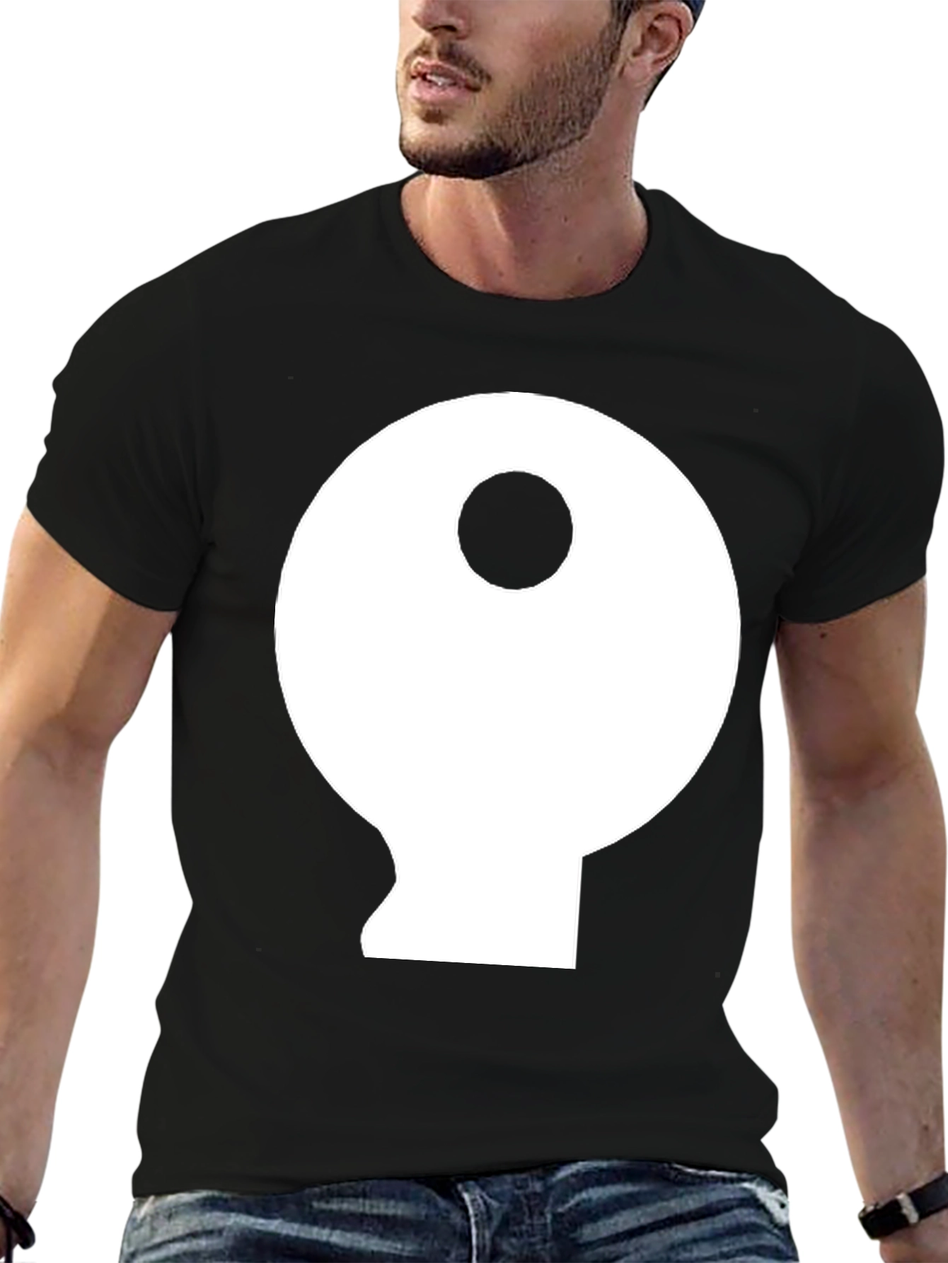 Yin Yang Inspired Graphic Tee - Black