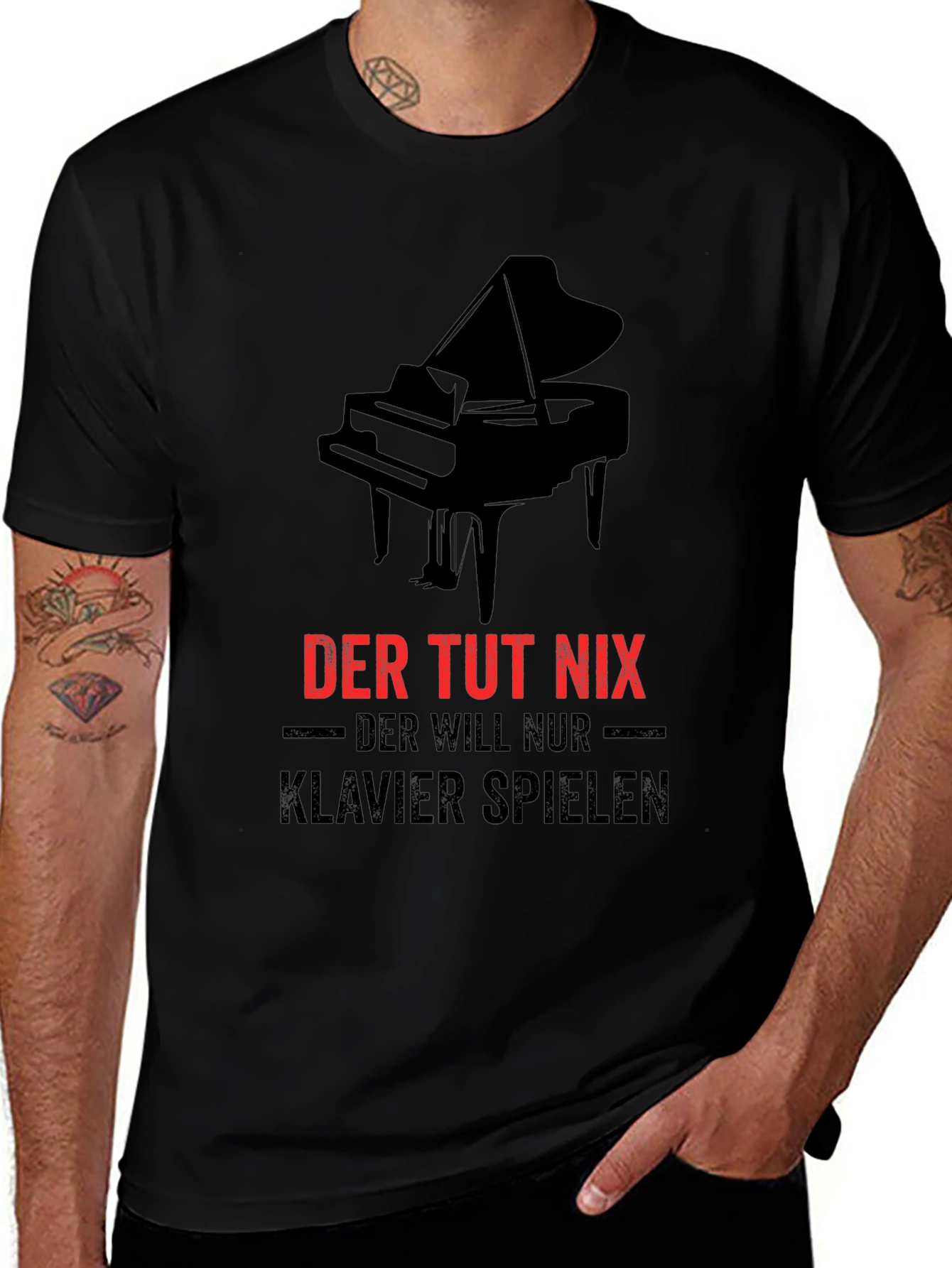 Piano Lovers Black T-Shirt: Der Tut Nix