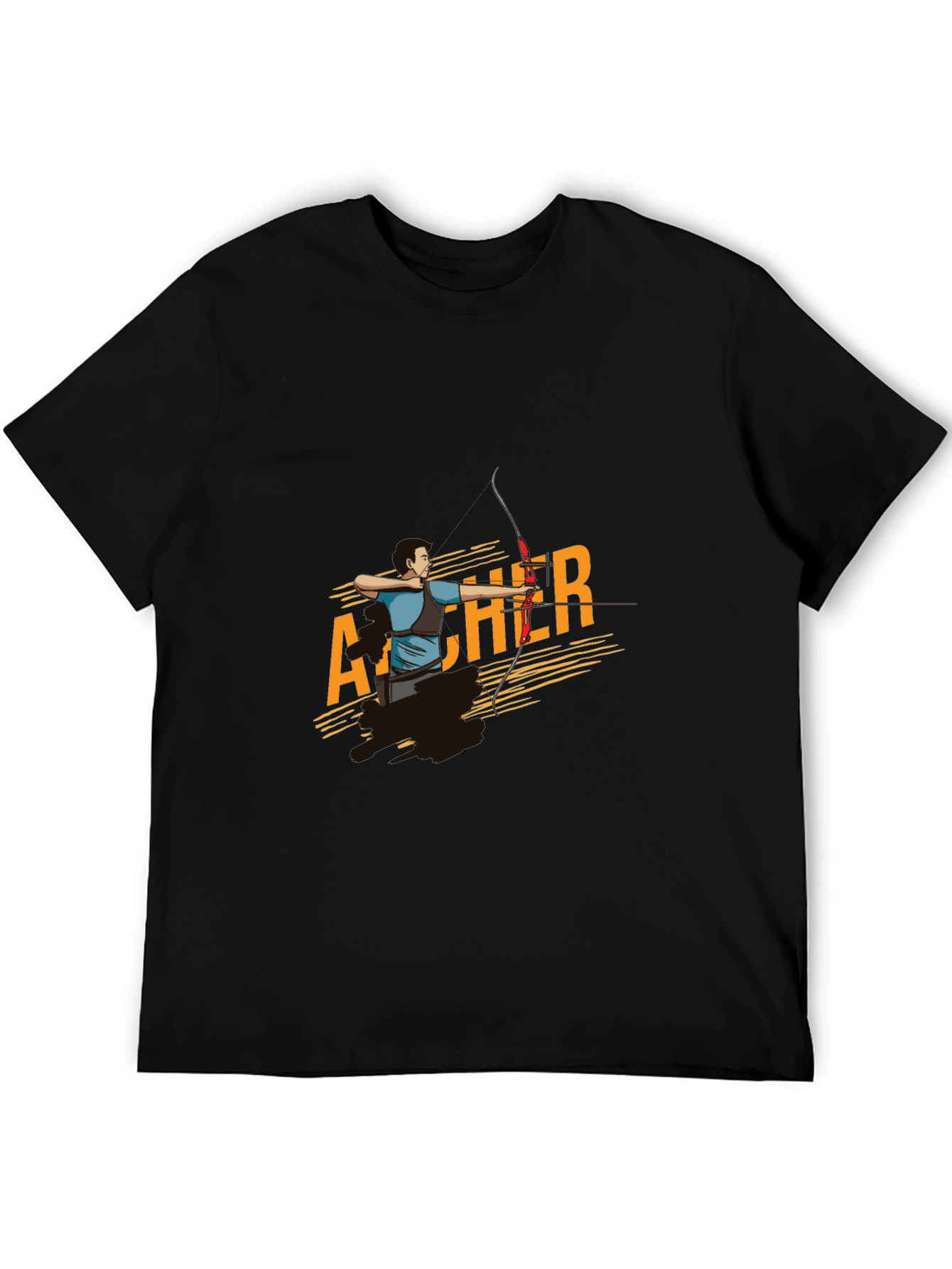Archer Graphic Tee - Black Cotton T-Shirt