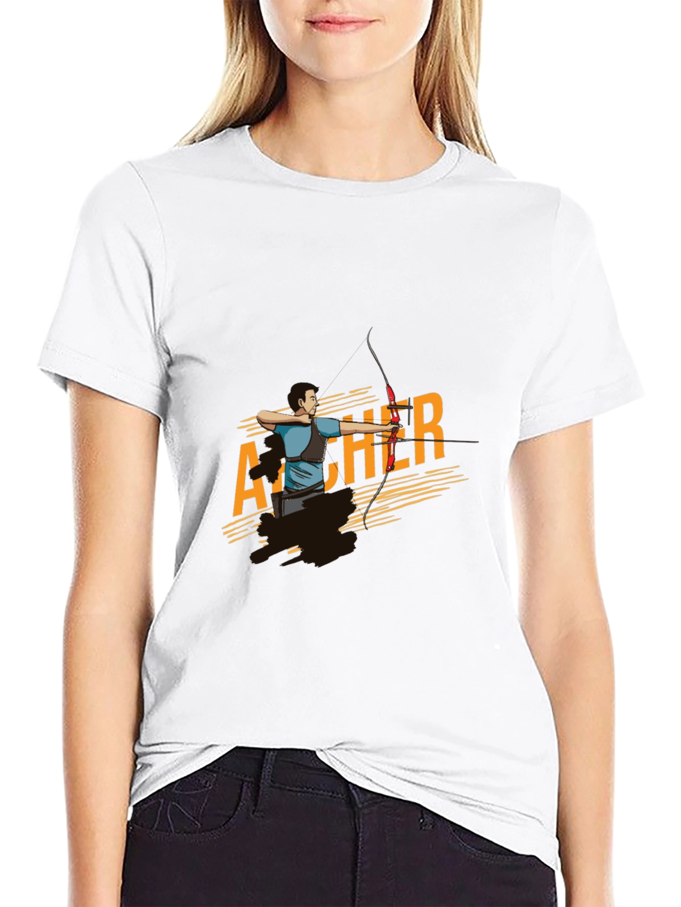 Archer Graphic Tee - Black Cotton T-Shirt