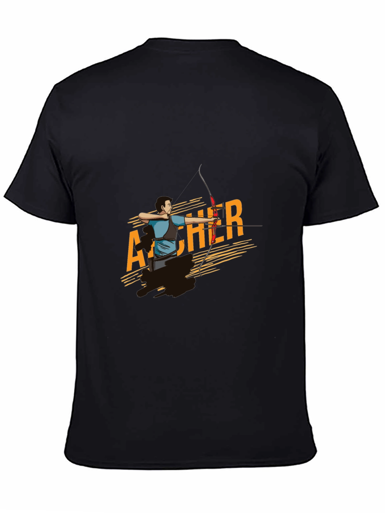 Archer Graphic Tee - Black Cotton T-Shirt