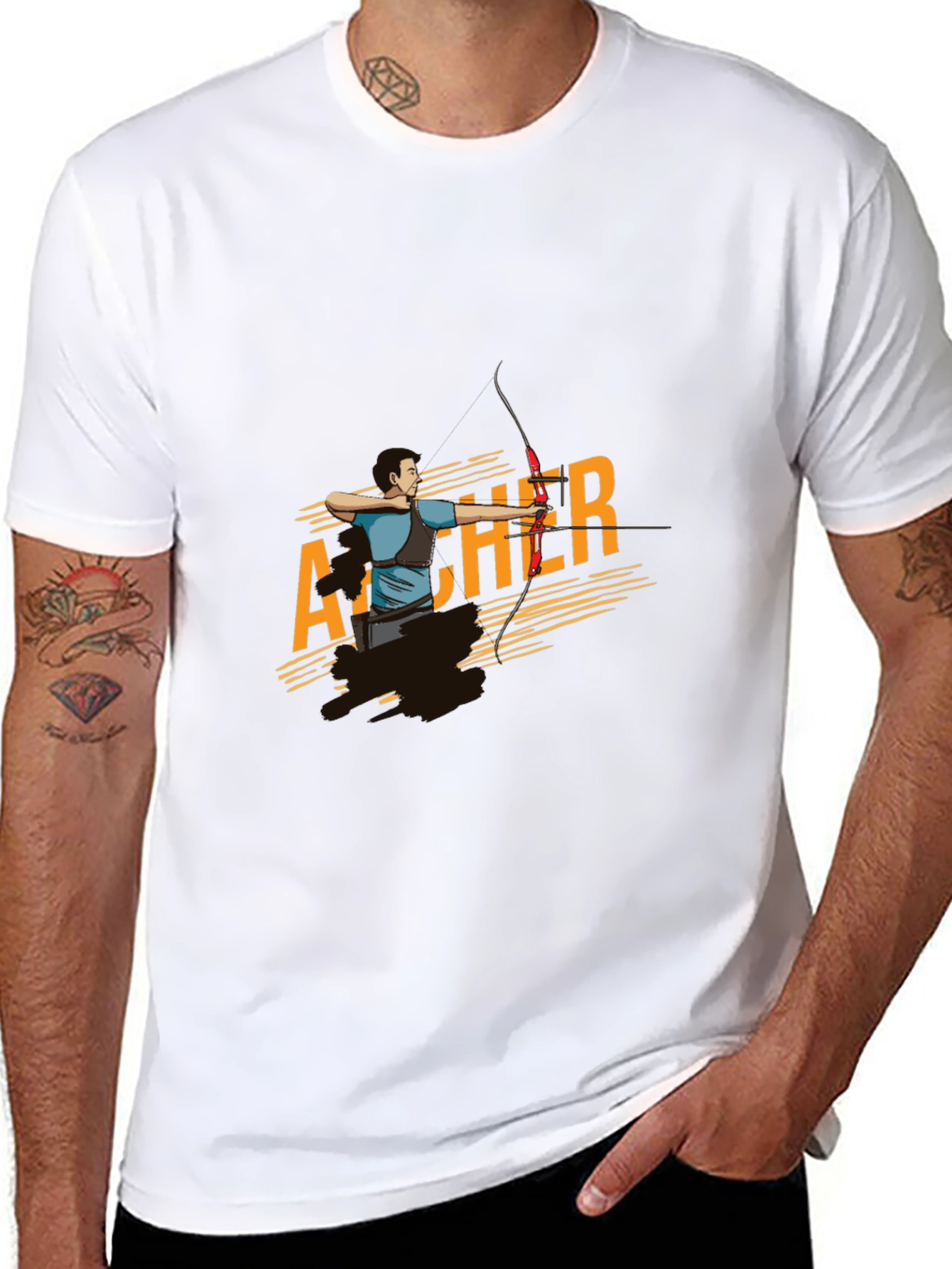 Archer Graphic Tee - Black Cotton T-Shirt