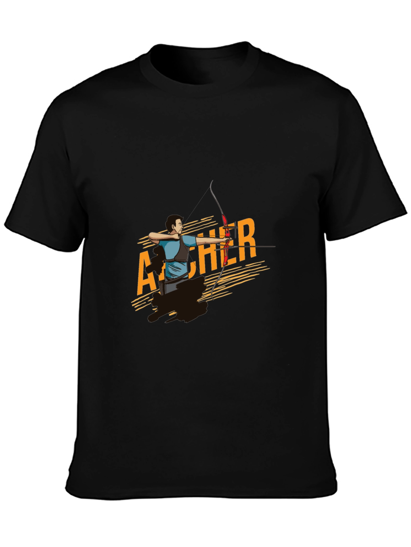 Archer Graphic Tee - Black Cotton T-Shirt