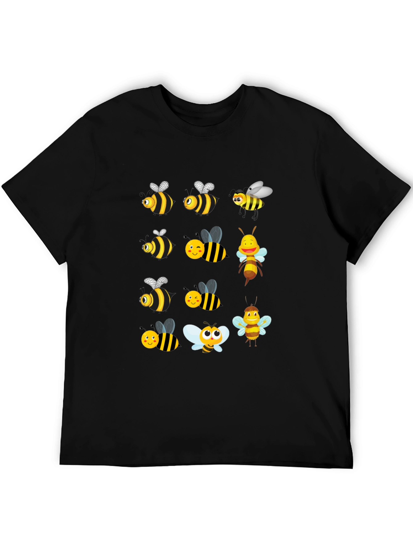 Cartoon Bee T-Shirt - Black Graphic Tee