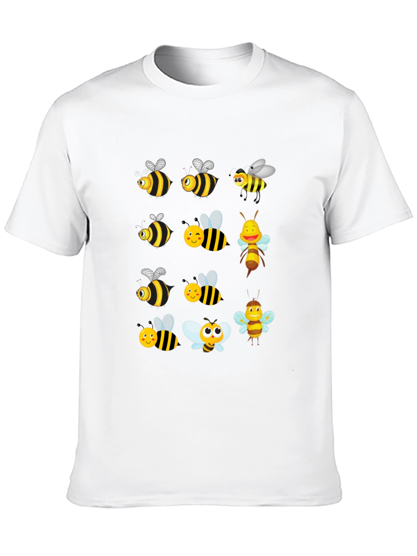 Cartoon Bee T-Shirt - Black Graphic Tee